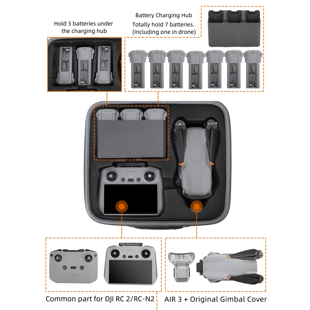 Thích hợp cho dji air 3 organizer bag túi đeo chéo cầm tay cho air 3 body remote control bag drop-proof portable bag