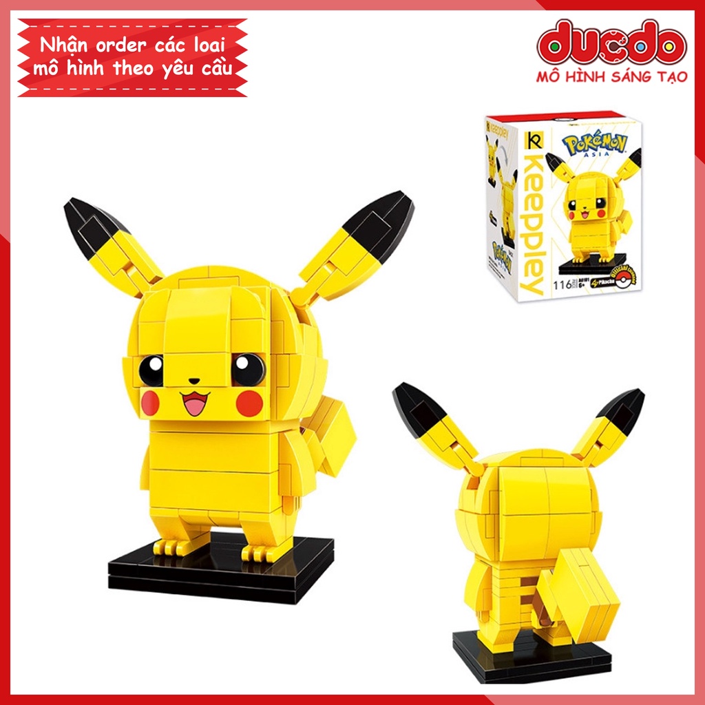 Keeppley A0101 Brick Headz Pokemon - Đồ chơi Lắp ghép Minifigures Mô hình Mini BrickHeadz Pikachu