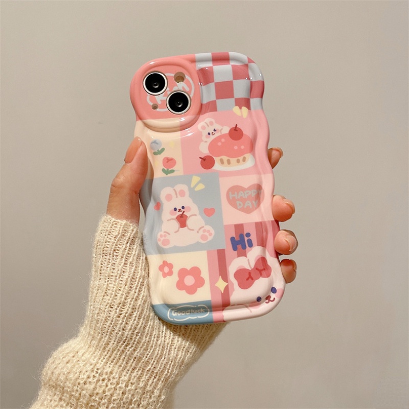 Ốp lưng điện thoại iphone cute dessert bunny pink dành cho 7 7plus 8 8plus xs xr 11 12 13 14 pro plus promax cartoon girl