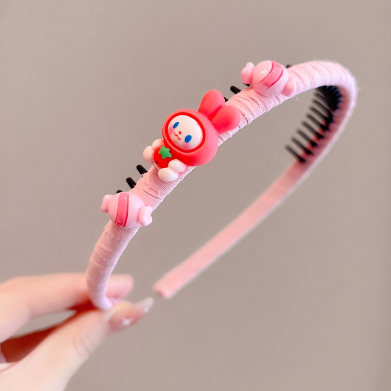 Băng Đô Cài Tóc Chống Trượt Họa Tiết Thỏ Hoạt Hình Dễ Thương Cho Nữ