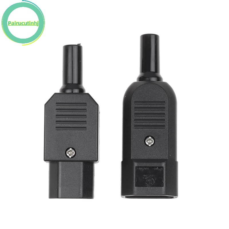 Pairhj 1pc 16a 250v đầu nối phích cắm cáp thẳng c13 c14 3 pin nữ đầu cắm nam vn