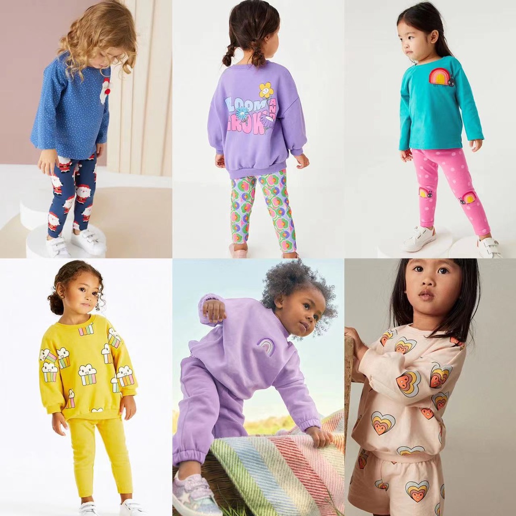 Set Đồ Mùa Thu Gồm Áo Sweater Tay Dài Dễ Thương Phong Cách Âu Mỹ Cho Bé Gái