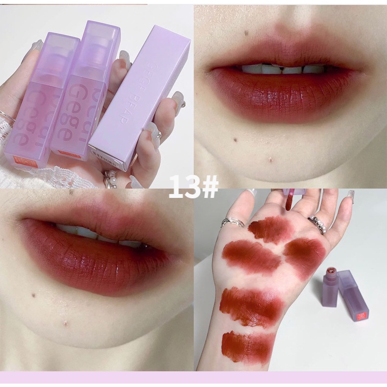 Son Kem Hai Lớp Màu Nhung Lì Lâu Trôi Hình Gấu Gege bear/Son kem lì GEGE BEAR lâu trôi mềm mịn như nhung hàng nội địa Trung,lâu trôi mềm mịn căng mọng Nude Colordiary hot trend