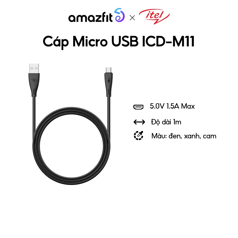 [Quà tặng không bán] Dây cáp sạc ICD-M11 1M Data | Micro USB Cable | Hàng Chính Hãng