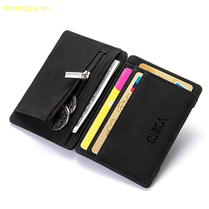 Monnygo magic wallet magic money kẹp dây kéo tiền xu ví ví unisex ví da pu vn