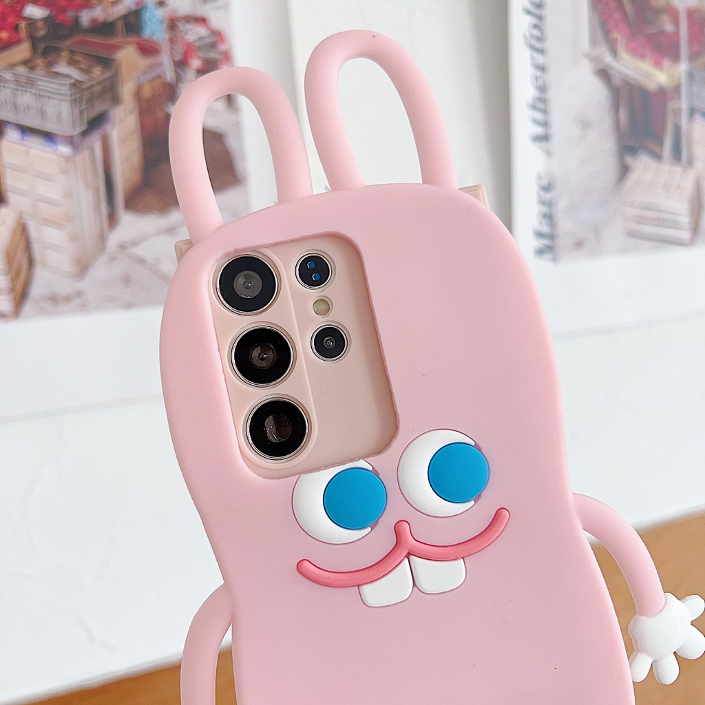 Samsung a14 a23 a72 a50s a30 a33 a53 a54 a13 a12 a22 a42 a52 a20 a71 a82 a20 a41 a73 a32 a21s a10s a51 thiết kế độc đáo thời trang vỏ điện thoại pink bunny nắp chống sốc silicon mềm