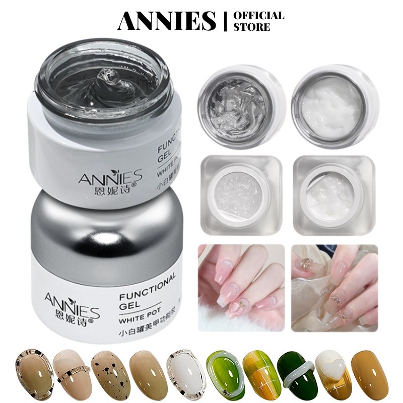 ANNIES Keo Dán Móng Tay Màu Trắng Trong Suốt Chống Dính DIY