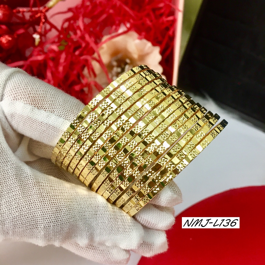 Vòng Tay Ximen Nữ Sang Trọng Bản 2li Chạm Kiểu Sáng Lấp lánh L136