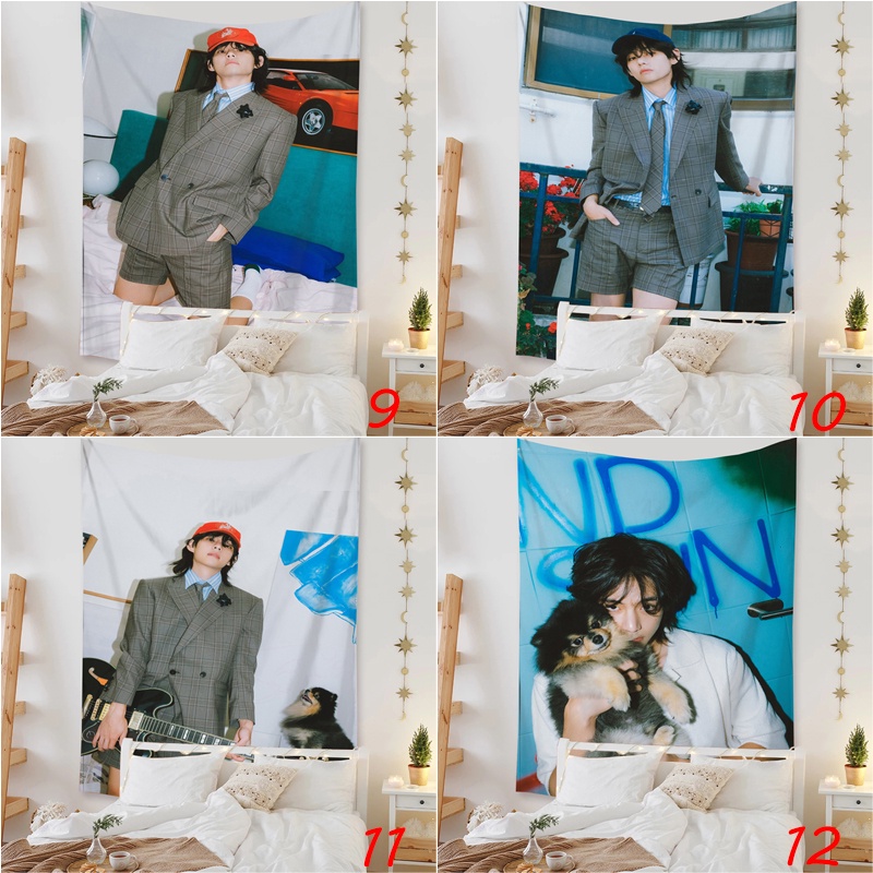 Kim tae-hyung tấm thảm có clip bts v    tấm thảm polyester treo tường tấm thảm trang trí nội thất