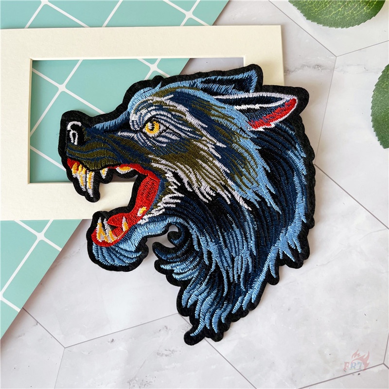 ☸ Wolf đầu iron-on patch ☸ 1pc tự làm may trên bàn ủi trên miếng vá huy hiệu