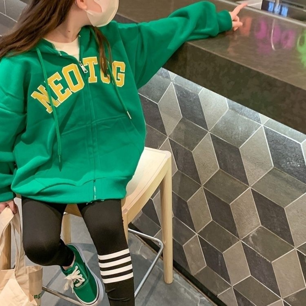 Áo khoác có mũ cho bé gái mùa thu phong cách hàn quốc áo khoác mùa xuân và mùa thu áo len lông cừu giản dị cho bé áo len cardigan phong cách phương tây