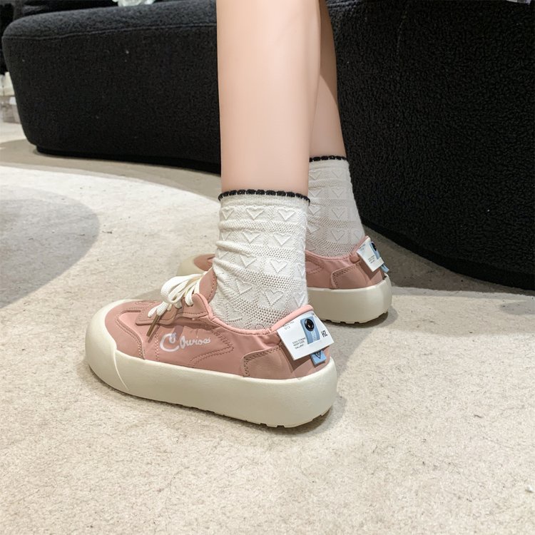 All-match ngón chân tròn miệng trung thể thao giày thường dây đeo chéo nhẹ hàng ngày mặc bên ngoài nền tảng đế giày thể thao nữ