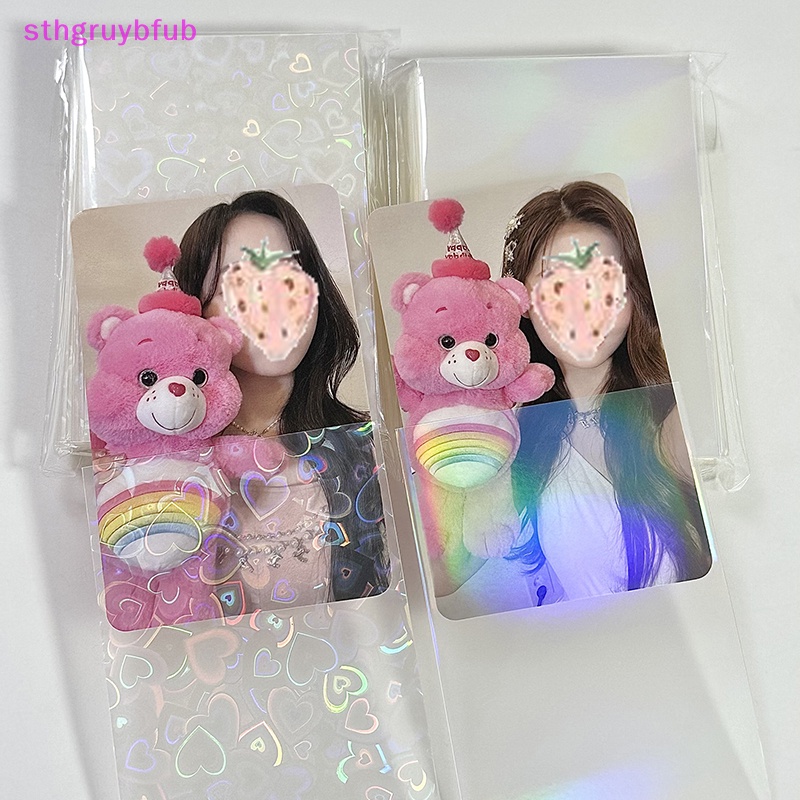 Sthb 50 cái / gói glittery love heart laser kpop idol photocard card sleeves photo cards túi lưu trữ bảo vệ vn