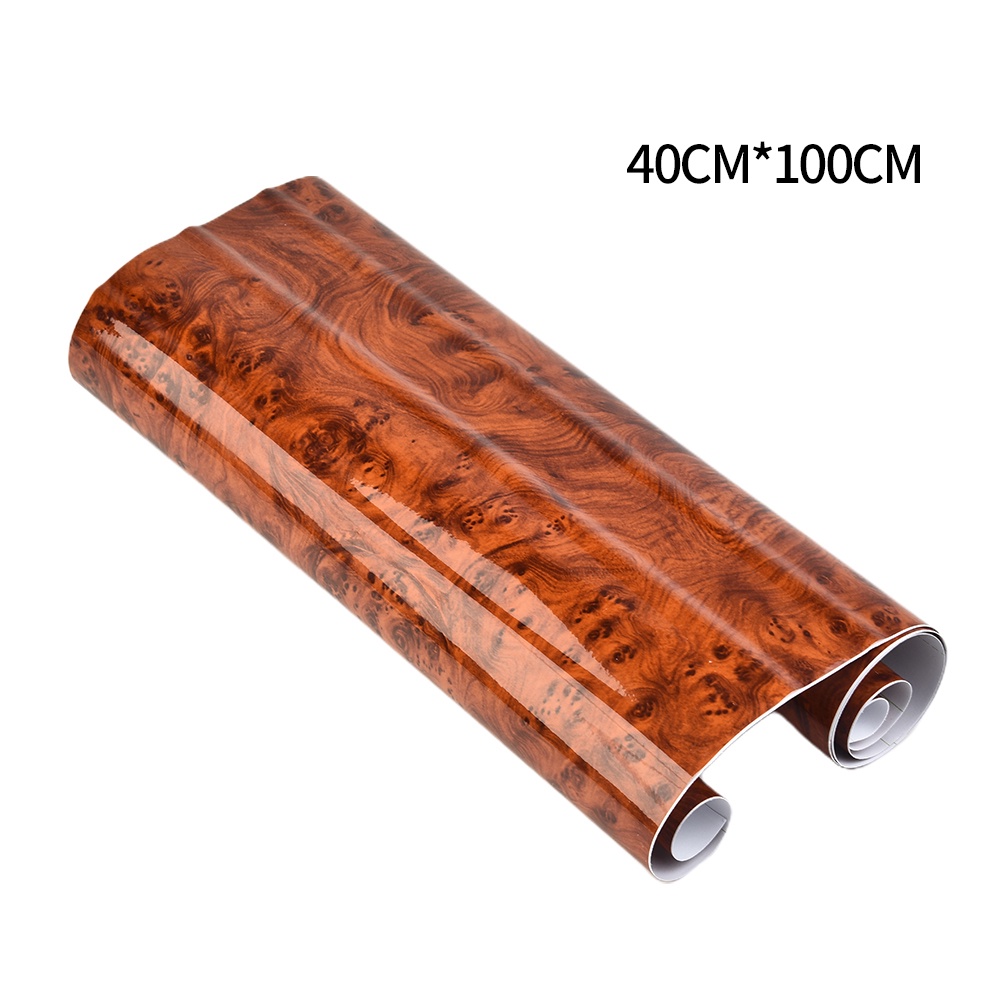 Miếng Dán decal Chống Thấm Nước Họa Tiết Vân Gỗ Trang Trí Xe Hơi 40x100cm