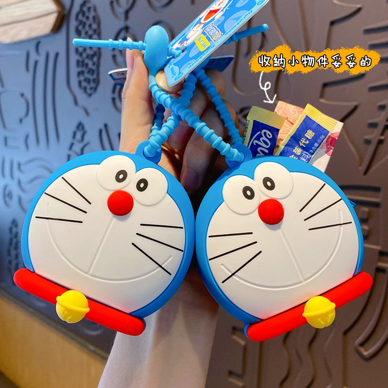 Mặt dây chuyền chìa khóa ví tiền xu doraemon chính hãng quà tặng túi xách nhỏ tinh tế