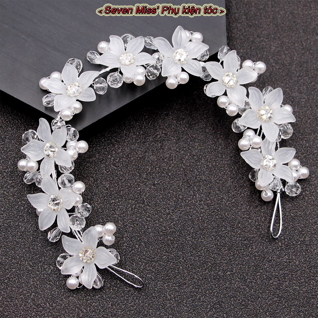 Băng đô nữ party prop nonslip crystal hair accessories with flower
