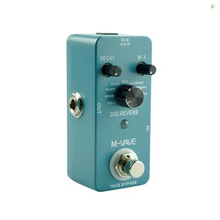 3elife m-vave dig reverb digital reverb guitar effect pedal 9 loại reverb kiểm soát phân rã & mix true bypass vỏ kim loại đầy đủ