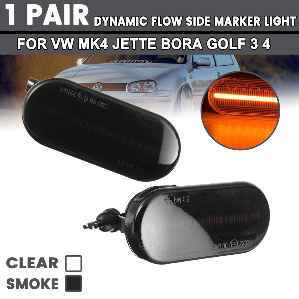 1 Cặp Đèn LED Năng Động Ngày Bên Đánh Dấu Đèn Tín Hiệu Cho VW MK4 Jette Bora Golf 3 4 Lupo Passat 3B