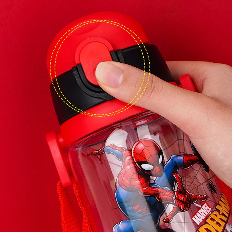 Bình Uống Nước 520ml Kèm 2 Nắp Đậy Hình Nhân Vật Hoạt Hình Disney Xinh Xắn