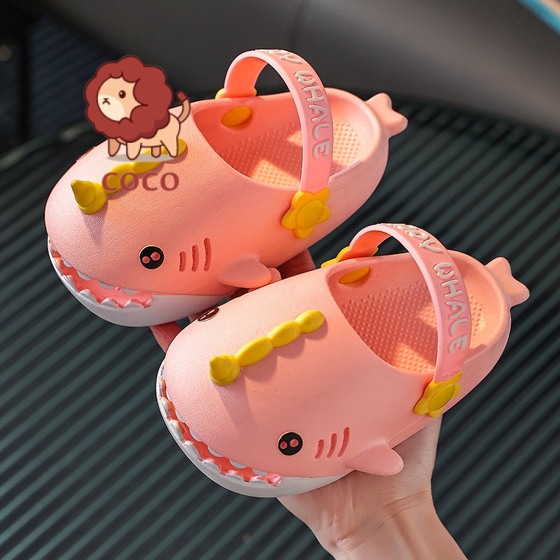Dép Đi Trong Nhà Tắm Chống Trượt Hình Cá Mập Thời Trang Mùa Hè Cho Bé