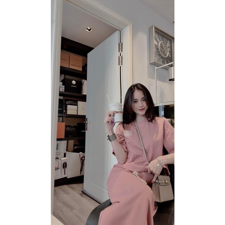 SET BỘ ĐI CHƠI, SET 2 MÓN ÁO THUN CROPTOP CỔ TRÒN TAY NGẮN PHỐI CHÂN VÁY DÀI HÀNG QUẢNG CHÂU CAO CẤP