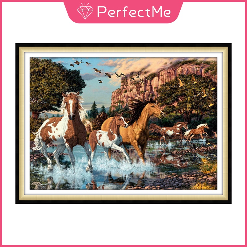 Bộ Tranh Đính Đá Tự Làm Họa Tiết Động Vật Kích Thước 40x30cm