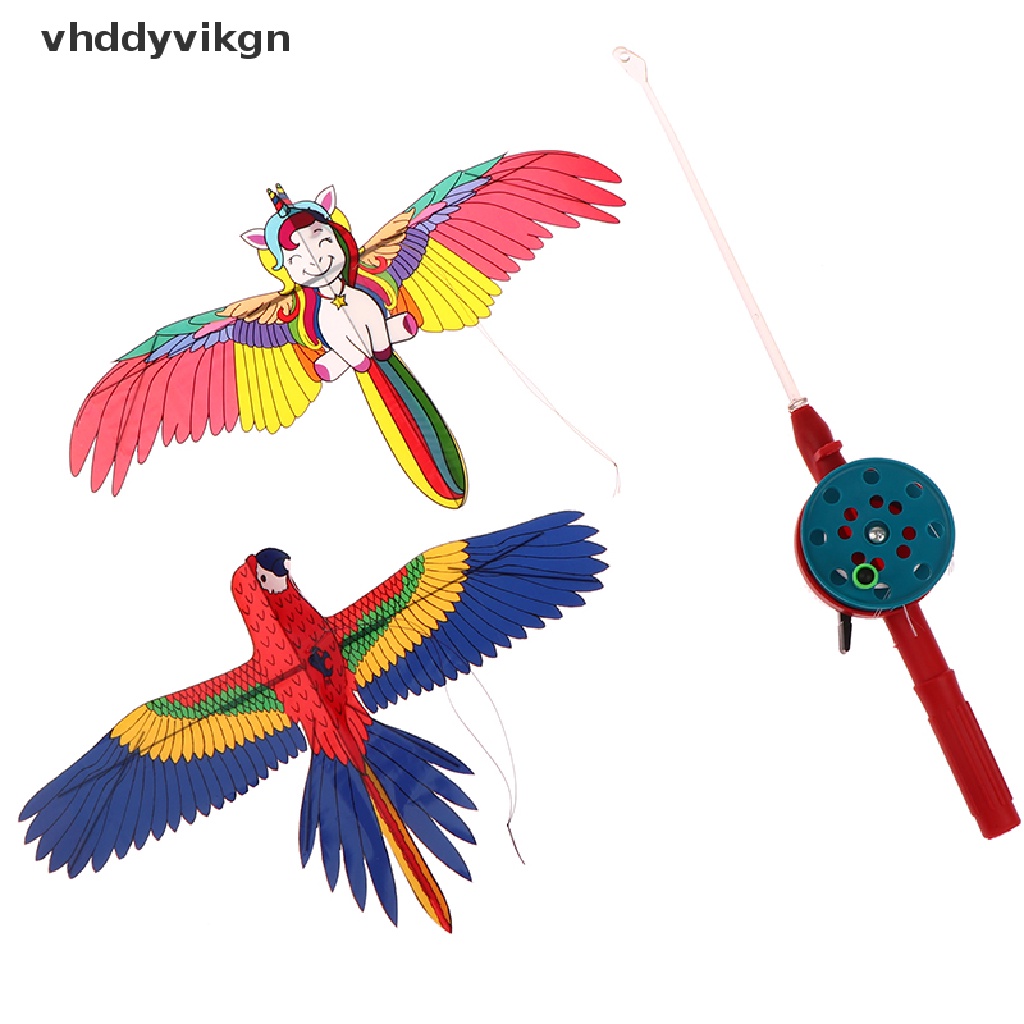 Bộ Diều Đồ Chơi Mini Bằng Nhựa + Tay Phanh 40cm Hình Cá Hoạt Hình Cho Trẻ Em