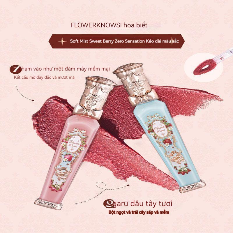 Flower Knows Son Kem Dâu Tây Rococo Mềm Mịn Như Nhung Màu Trà Sữa Nhẹ Nhàng Lâu Trôi Làm Trắng Tập Trung
