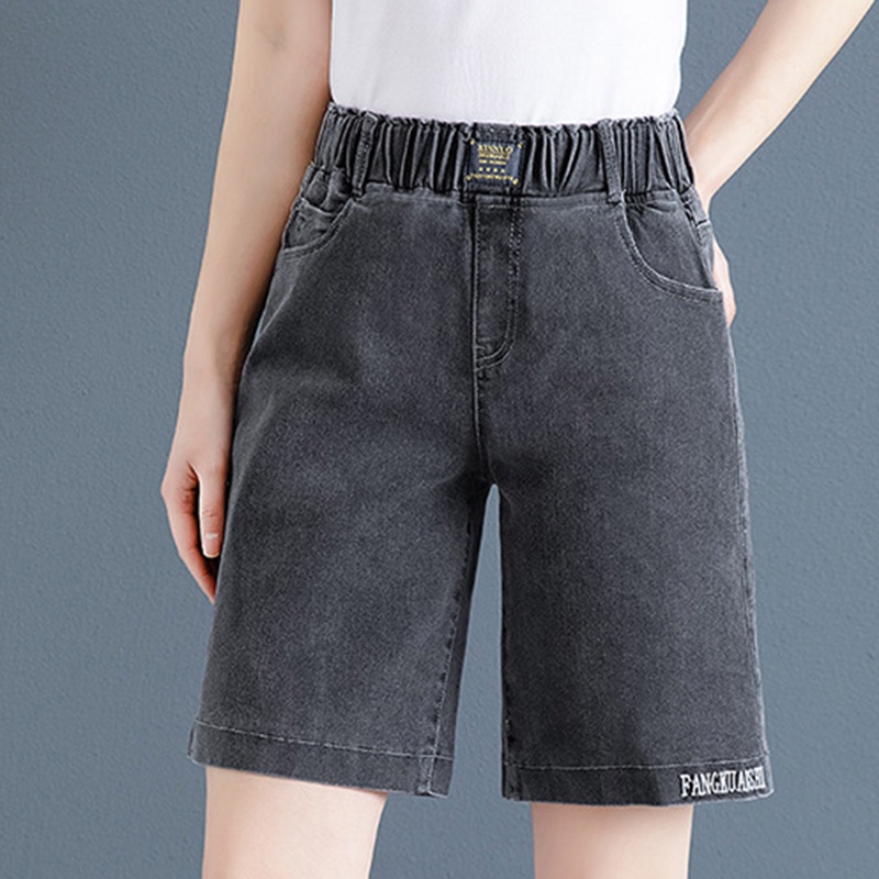 IELGY Quần Short Lưng Thun Co Giãn Tốt Thiết Kế Đơn Giản Cỡ Lớn Thời Trang Cho Nữ