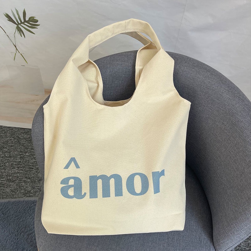 Túi Xách Canvas Cỡ Lớn In Chữ Thời Trang