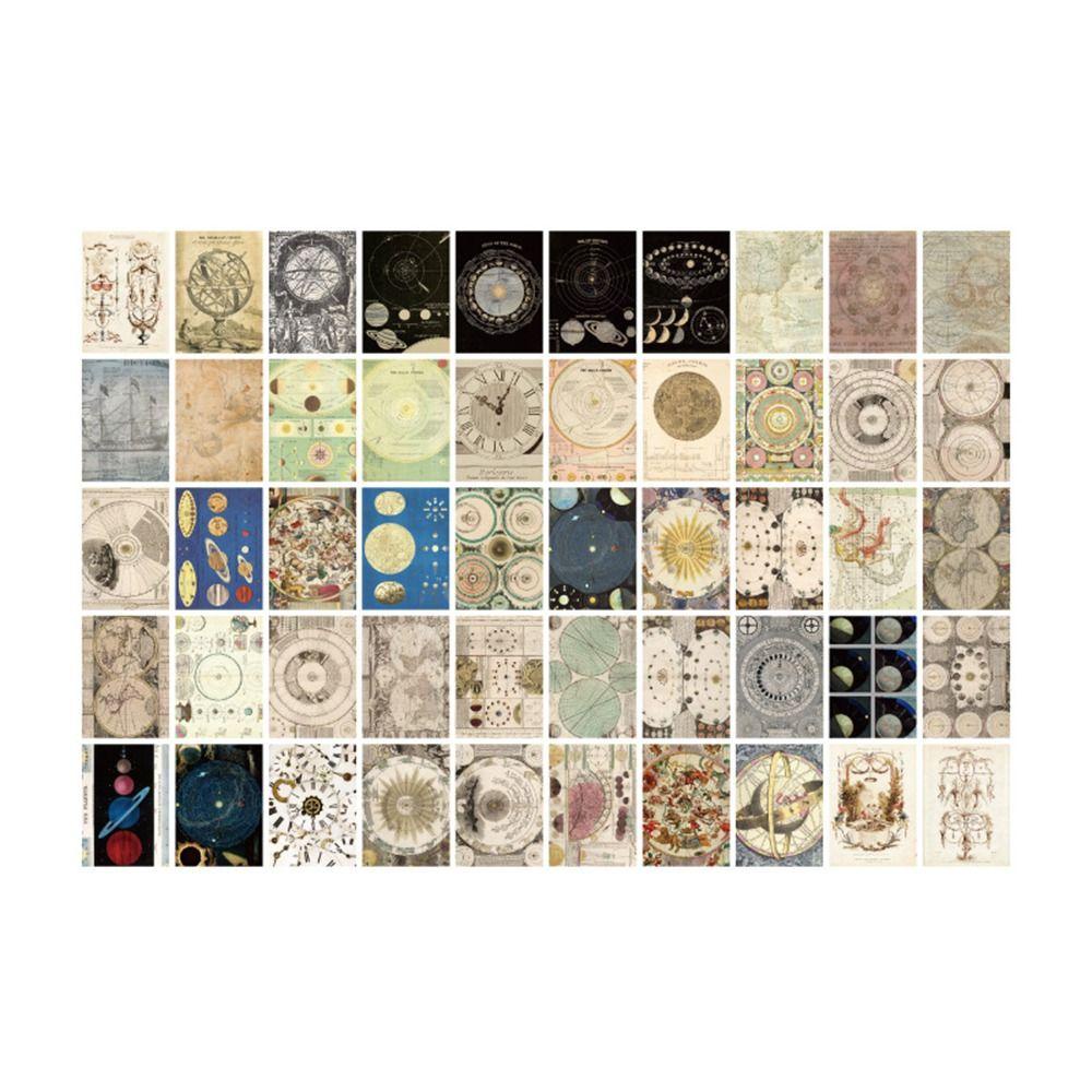 CHOOKEY Set 100 Tấm Giấy Ghi Chú Hai Mặt Trang Trí Phong Cách Vintage