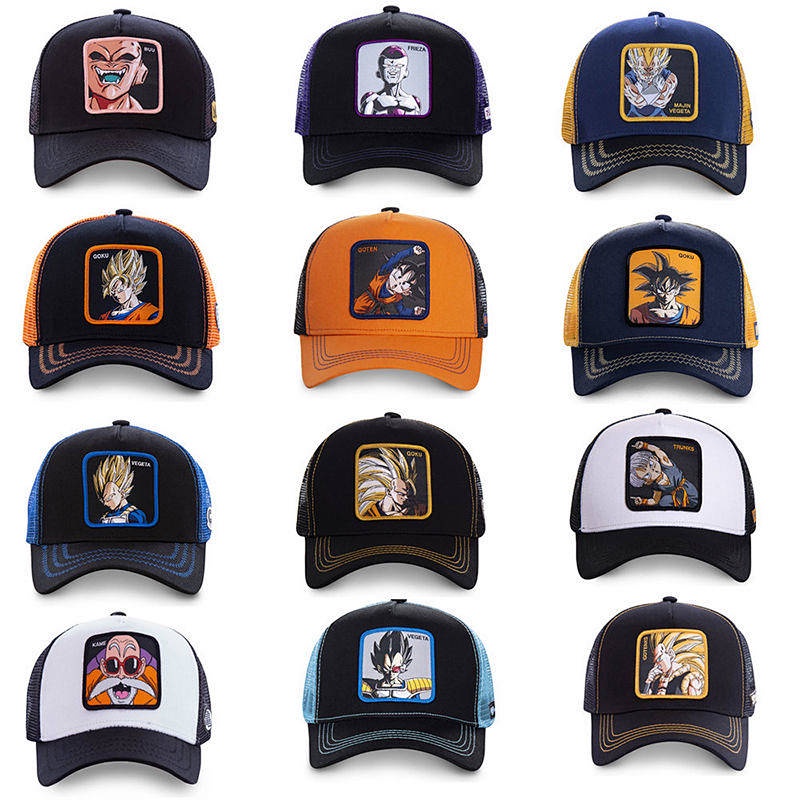 Spring and Summer Men's and Women's Mesh Cap Dragon Ball Hat Baseball Cap Outdoor Sun-Poof Peaked Cap Couple Sun Hat Korean Fashion 2m7T