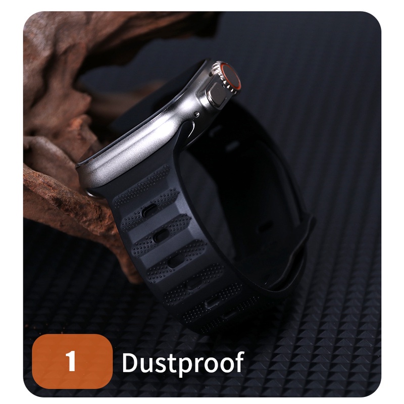 Dây Đeo Cao Su Silicon Mềm 49mm 45mm 44mm 41mm Cho iWatch series 8 ultra 7 6 se 5