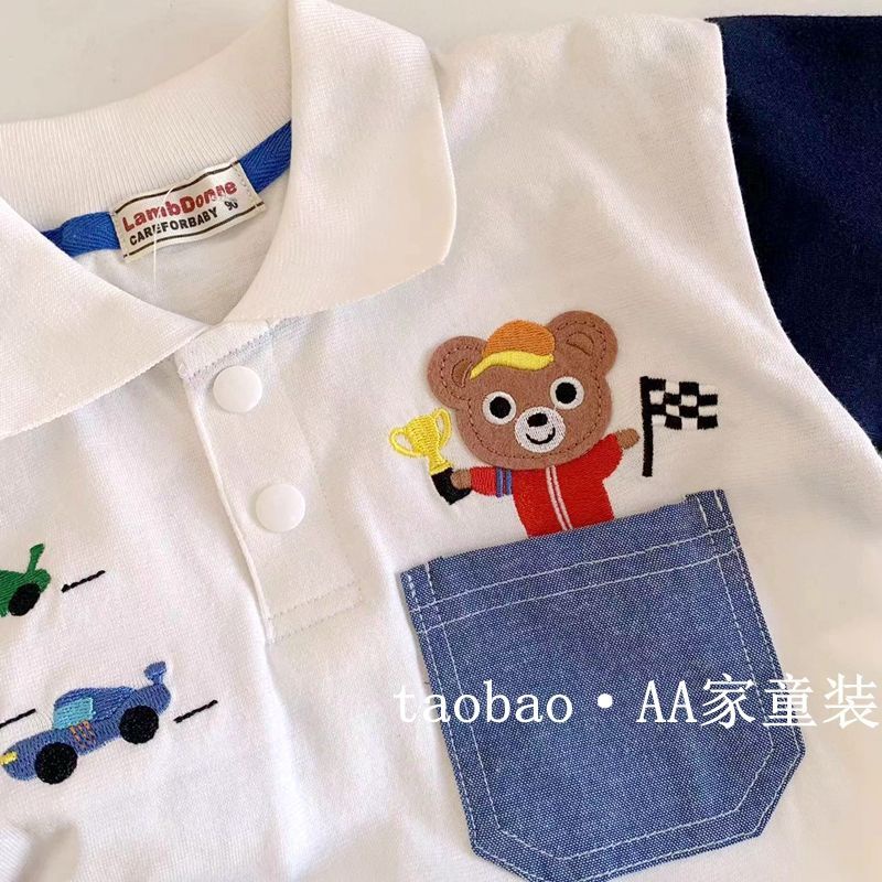 Áo polo Ngắn Tay Thoáng Khí In Họa Tiết Hoạt Hình Dễ Thương Cho Bé