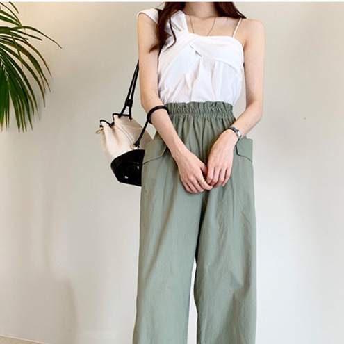 SUXI Áo Kiểu Hai Dây Dáng Ôm Hở Vai Phong Cách Hàn Quốc Dành Cho Bạn Nữ