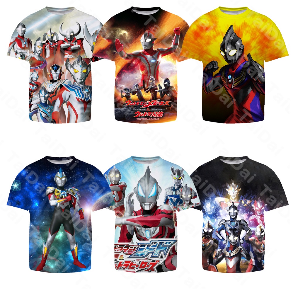 Áo thun Ultraman Boy Baby Anime Nhật Bản Ultraman Zero Kids Tay ngắn cho trẻ em