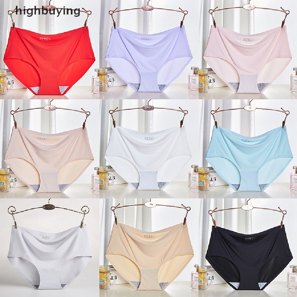 Quần Lót Lụa Mềm Mại Không Đường May Lưng Vừa Dành Cho Nữ