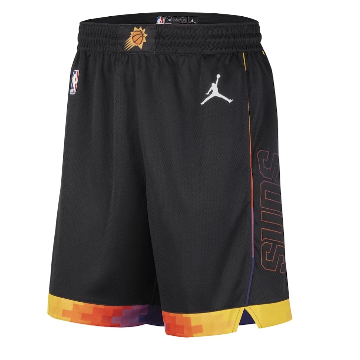Quần Short Bóng Rổ Màu Đen In Chữ Phoenix Suns Mùa 23 Thời Trang Cho Nam