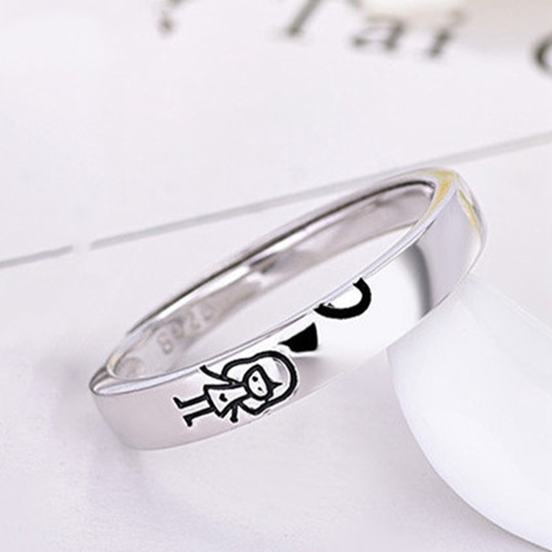 1 Nhẫn Đeo Tay In Chữ Đơn Giản Cho Cặp Đôi