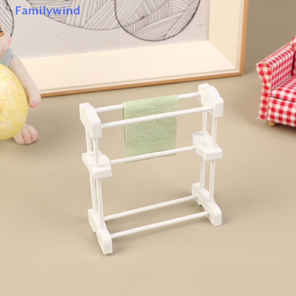 Giá Phơi Khăn Lau Tay Màu Trắng Trang Trí Nhà Búp Bê Tỉ Lệ 1: 12