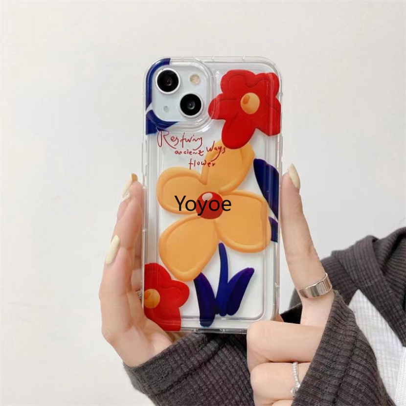 Ốp Điện Thoại Silicon Mềm Đen Họa Tiết Hoa Chống Sốc Cho iPhone 14 13 12 11 Pro Max X XR XS 7 8 Plus SE