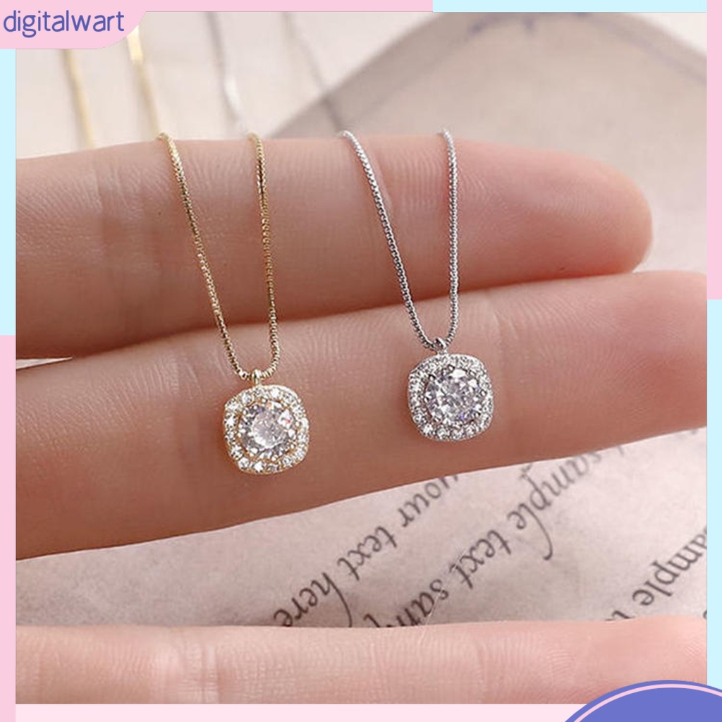 Vòng cổ Mặt Vuông Đính Đá Sang Trọng Cho Nữ