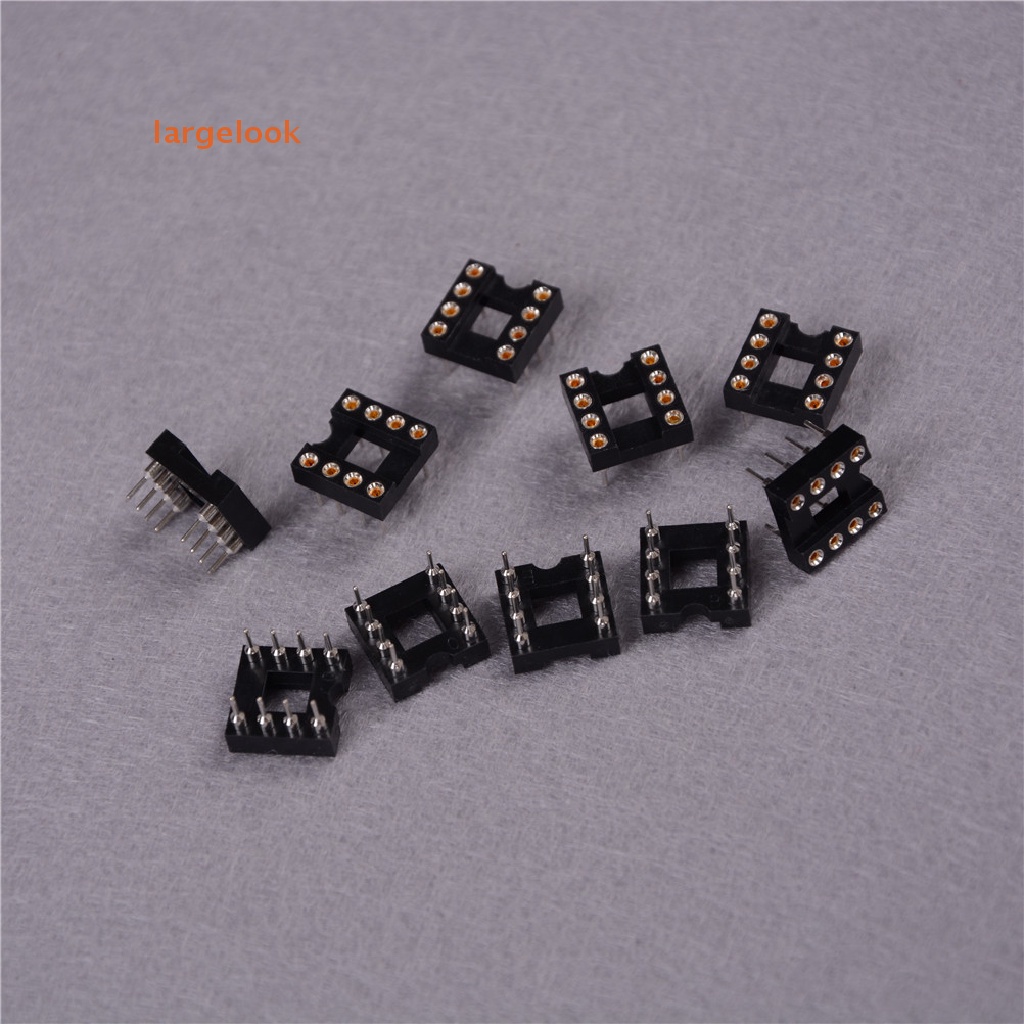 Bộ 10 Đầu Nối IC Tròn 8pin Pitch 2.54mm DIP IC Chuyên Dụng