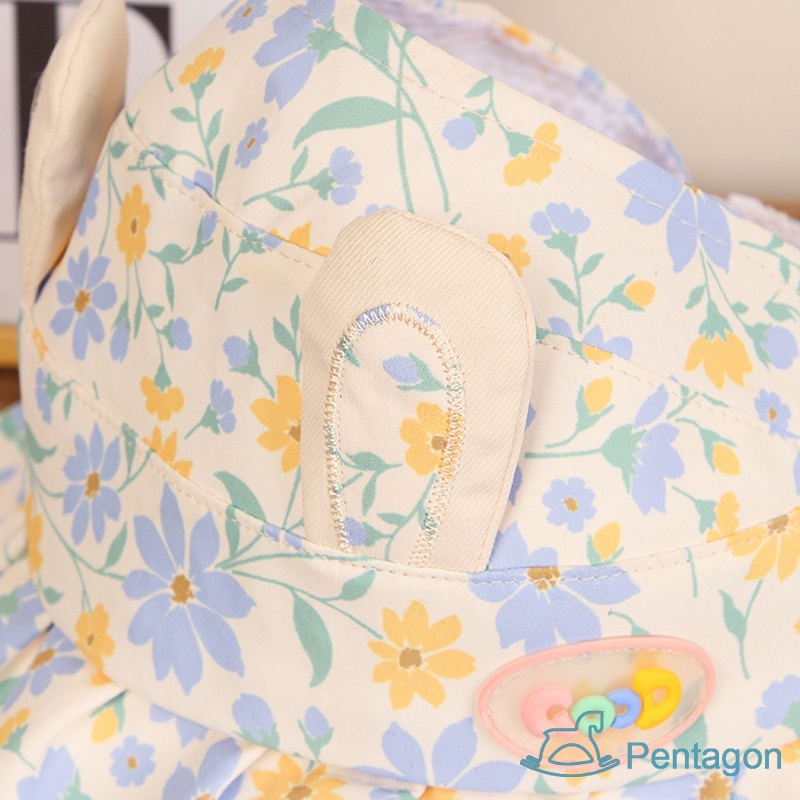 Mũ Rộng Vành Chống Nắng Bằng Vải Cotton Chất Lượng Cao In Họa Tiết Hoa Cho Bé Gái