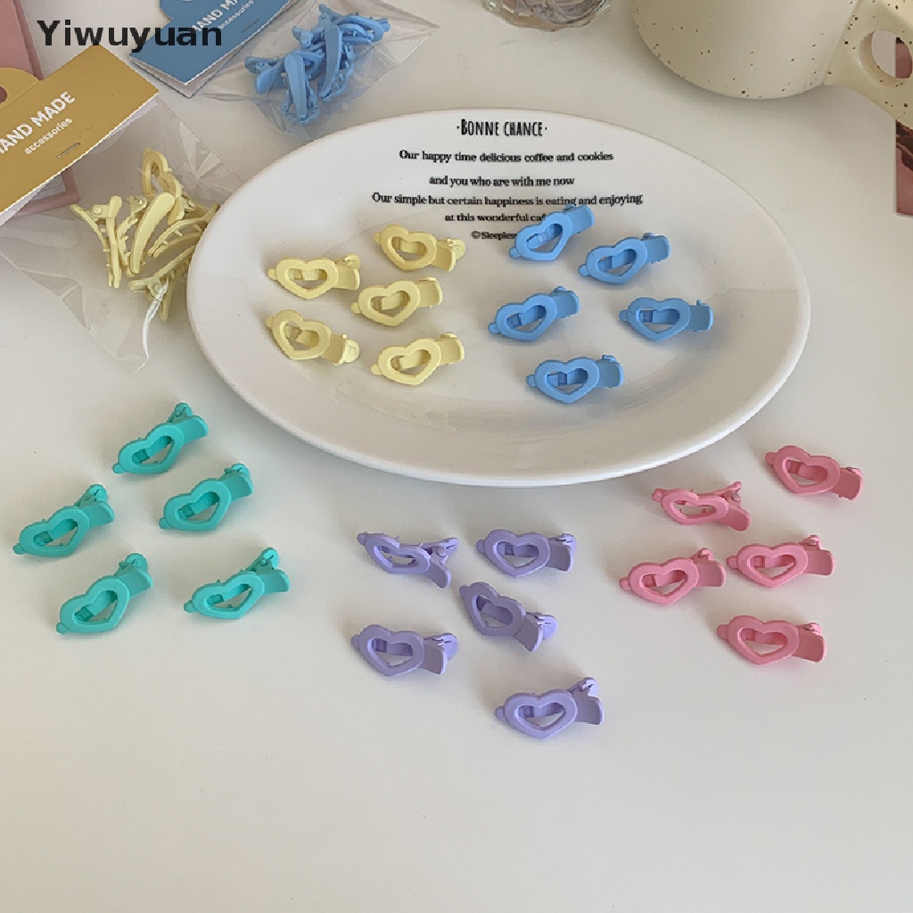 < Yiwuyuan > Set 5 Kẹp Tóc Càng Cua Hình Trái Tim Phong Cách Hawaii Hàn Quốc Cho Bé Gái