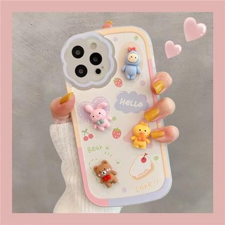Ốp Điện Thoại Hình Ếch Thỏ 3D Cho IPhone 11 Pro MAX 12 13 14 Pro MAX 6 6S 7 8 Plus X XR XS MAX 12 13 Mini SE