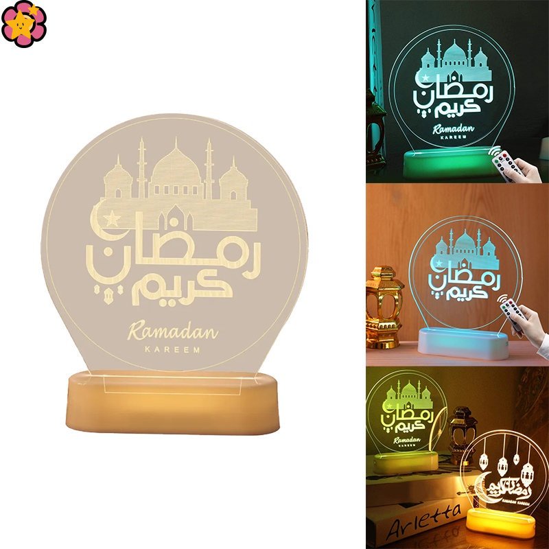 Đèn Ngủ 3D Hình Lâu Đài Ramadan 123 Kèm Điều Khiển Từ Xa Cho Trang Trí Nhà JP6