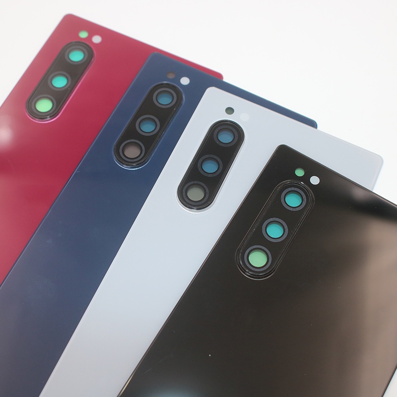 Nắp Đậy Pin Mặt Sau Bằng Kính Mới Cho Sony Xperia 5 J8210 J8270 J9210 &amp; Logo Trang Trí Xinh Xắn Chất Lượng