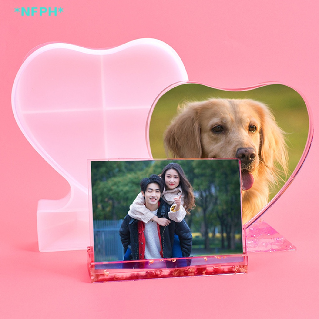 Khuôn Silicon Hình Vuông / Trái Tim Dùng Làm Khung Ảnh Trang Trí DIY Mới