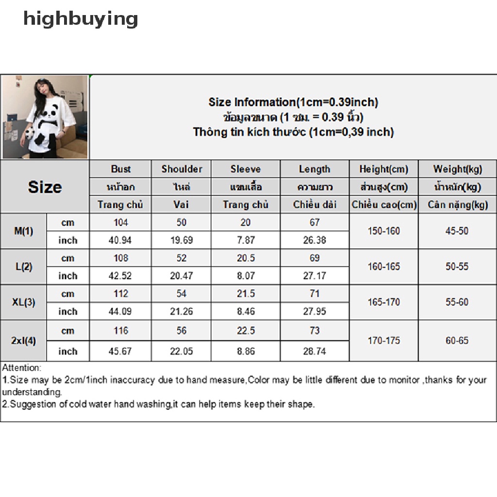 Áo Thun Tay Ngắn Cổ Tròn In Hình Gấu Trúc Hoạt Hình Dành Cho Nữ